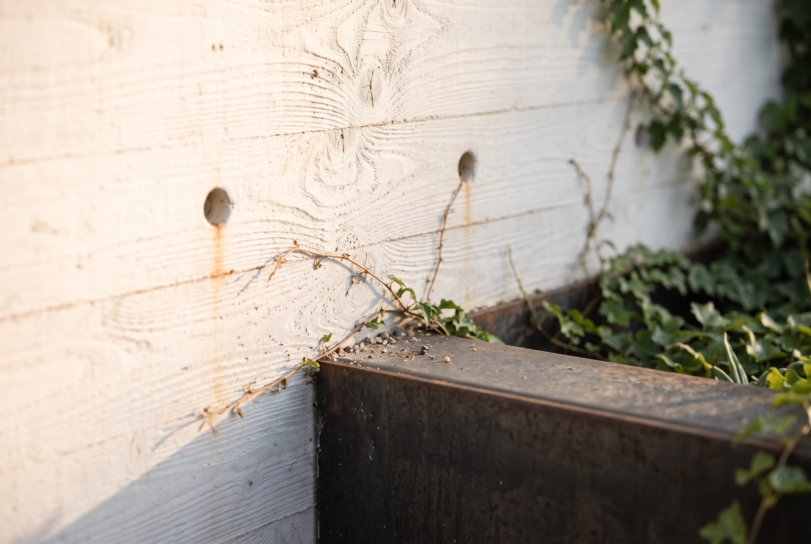 The junction of concrete, steel and planting
