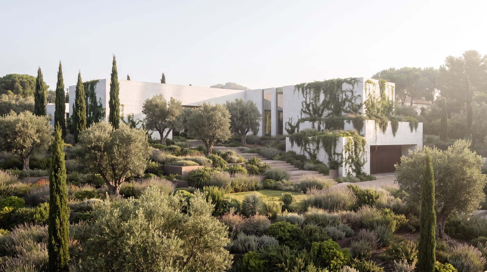 The house read as a horizontal line in the landscape