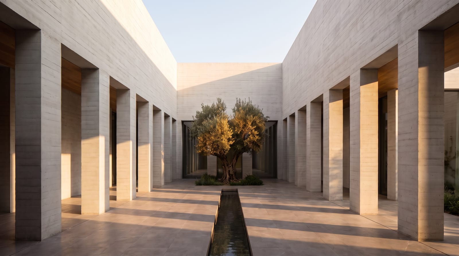 The courtyard in late afternoon